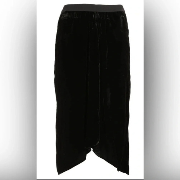 NWT Isabel Marant Tursanne Asymmetric Velvet Midi Skirt Black Size US 6 - Picture 3 of 9